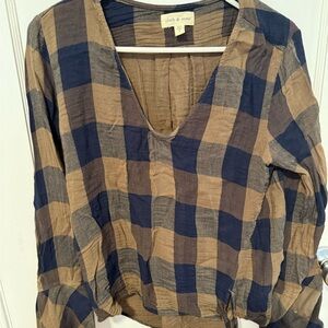 Cloth & Stone Women's Checkered Blouse